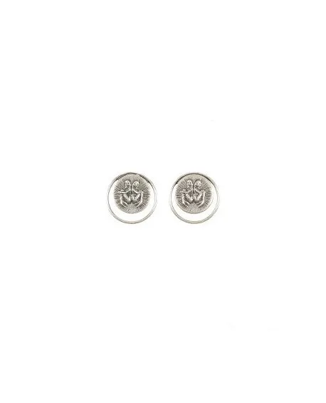 PENDIENTES PLATA MEDALLA GRABADA