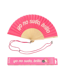 ABANICO YO NO SUDO BRILLO ROSA