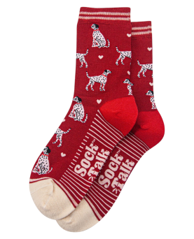 CALCETINES DALMATAS ROJO CREMA