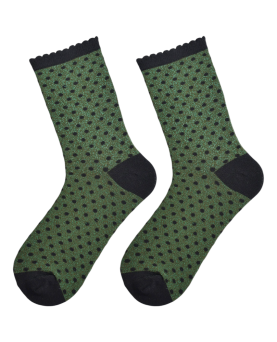 CALCETINES CAQUI NEGRO LUNARES