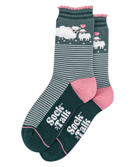 CALCETINES CORDEROS VERDE ROSA