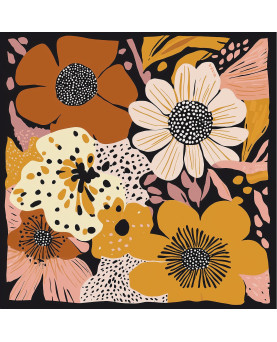 PAÑUELO FLORES MARRONES