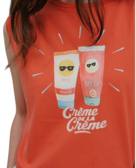 CAMISETA CROP CREME