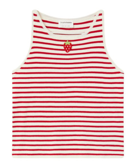 TOP RAYAS BLANCO ROJO FRESA