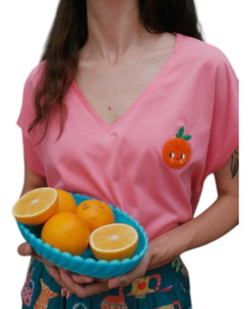 CAMISETA PICO NARANJA