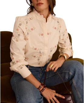 Camisa Mia bordado cuello alto