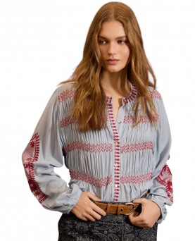 Blusa Meisie bordada frunces