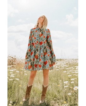 Vestido Offset conejos