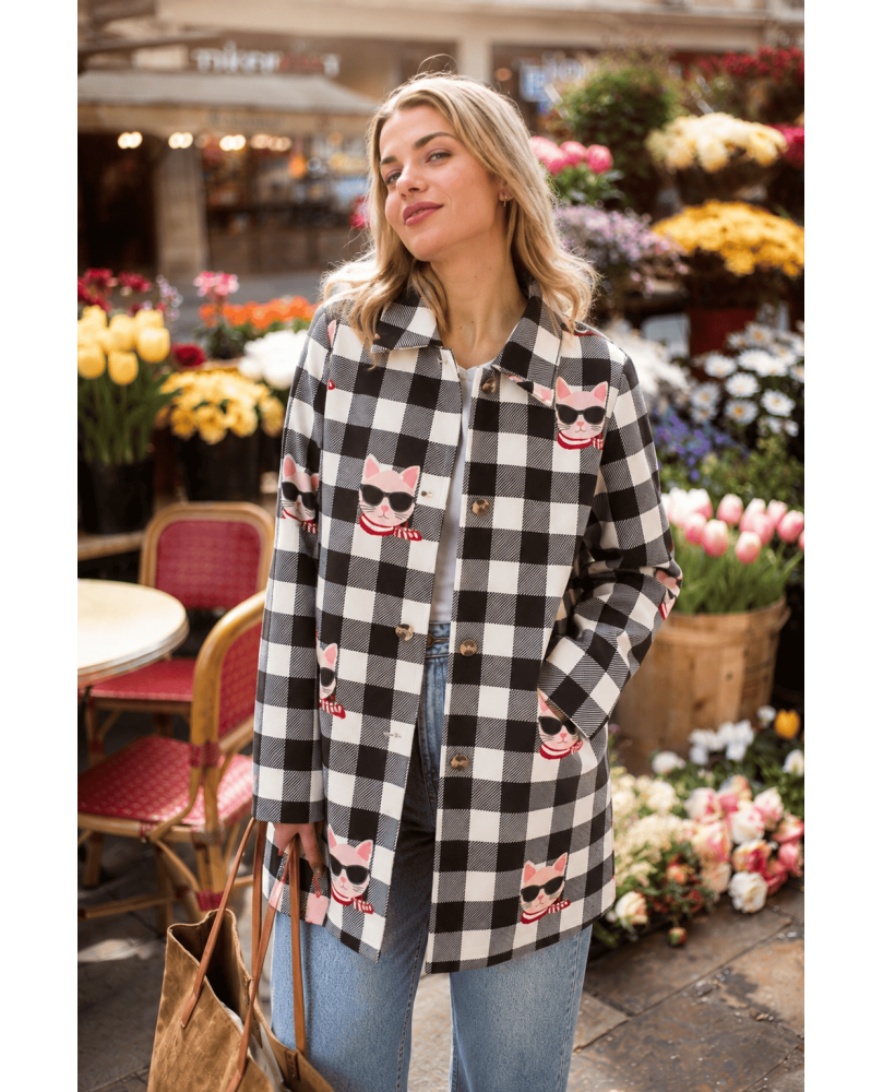 Gabardina Offset vichy gatos - Offset Collage