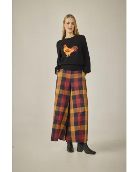 Pantalones Smile cuadros mostaza