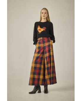 Pantalones Smile cuadros mostaza