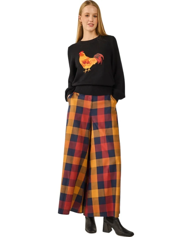 Pantalones Smile cuadros mostaza
