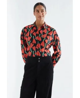 Camisa Compañía Fantástica estampado ciclamen