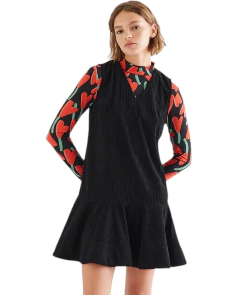 Vestido Compañía Fantástica corto pana negro