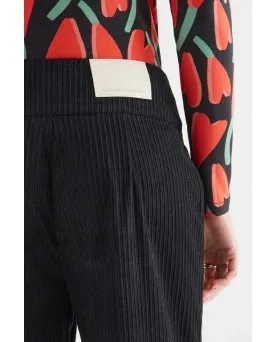 Pantalón Compañía Fantástica pana doble botón negro