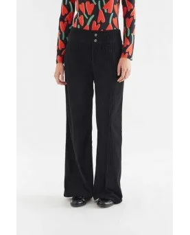 Pantalón Compañía Fantástica pana doble botón negro