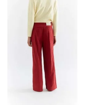 Pantalón Compañía Fantástica pana doble botón rojo