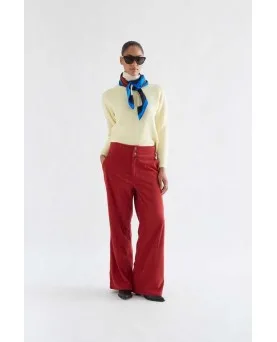 Pantalón Compañía Fantástica pana doble botón rojo