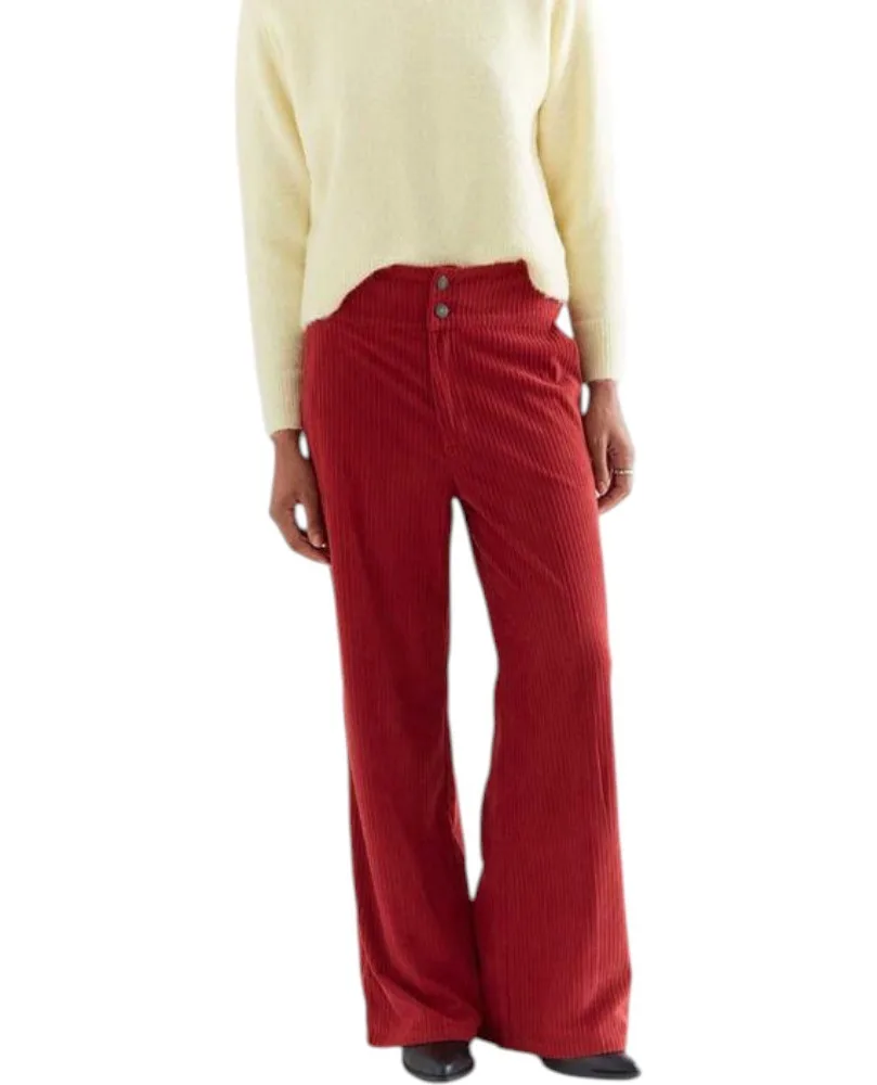 Pantalón Compañía Fantástica pana doble botón rojo