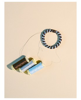 Coletero KKNEKKI Brown seablue glitter Stripe
