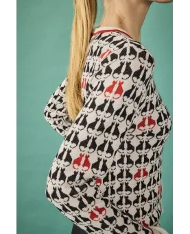 Chaqueta Smile pisa gato rojo