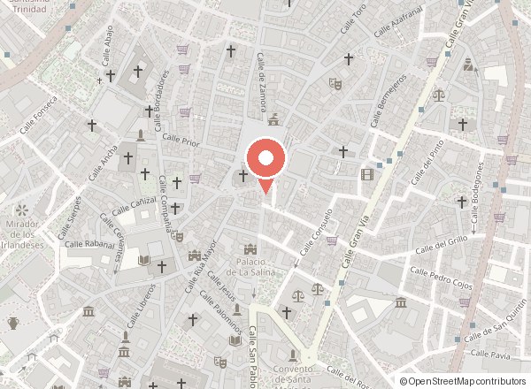 Mapa de la zona de la tienda, Plaza del Poeta Iglesias 14, Salamanca